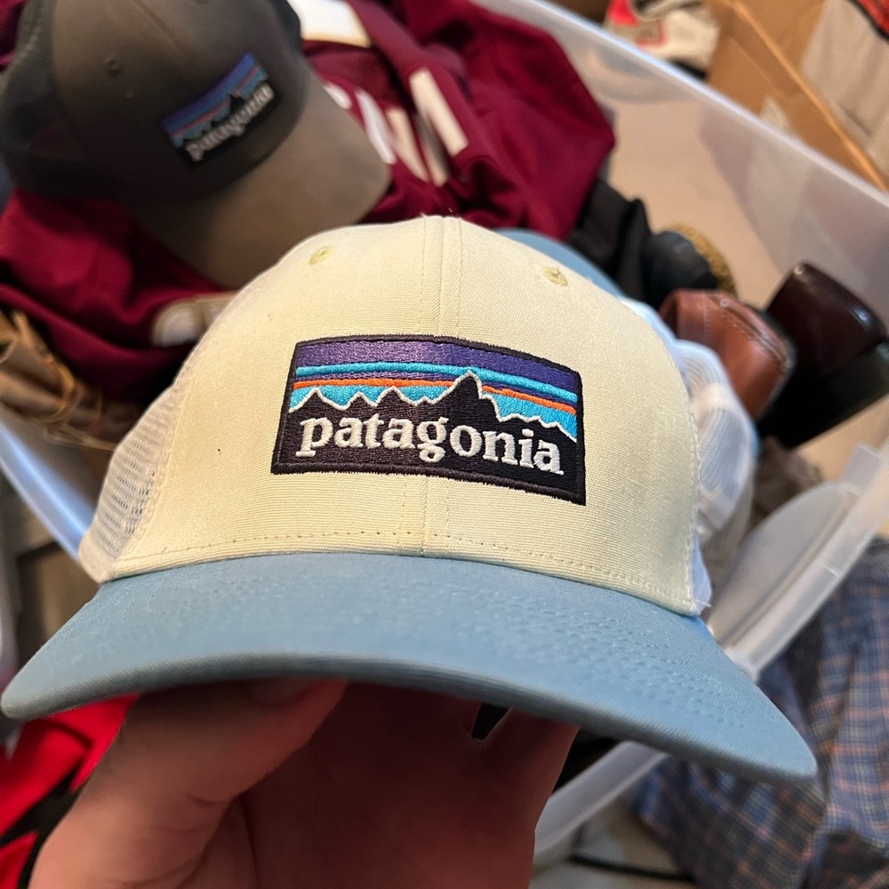 Rare Patagonia Trucker Hat Yellow Blue